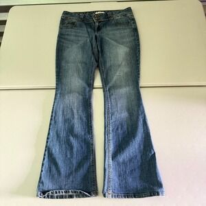 L.E.I. Jeans Women 13 Blue Ashley Trouble Flare Leg Denim Stretch Casual Everyda